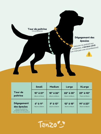Harnais pour chien en biothane ajustable