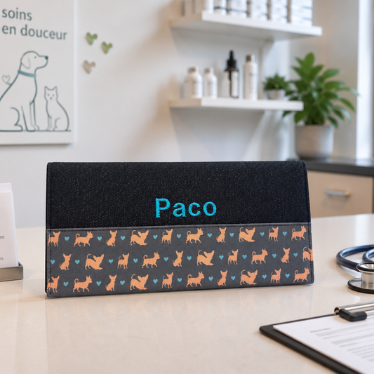 Protège carnet de vaccination Lolikö Chihuahua gris