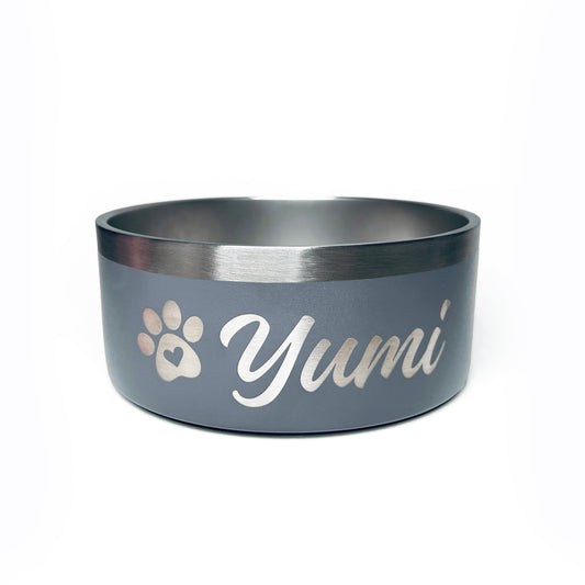 Gamelle personnalisée pour chien et chat grise