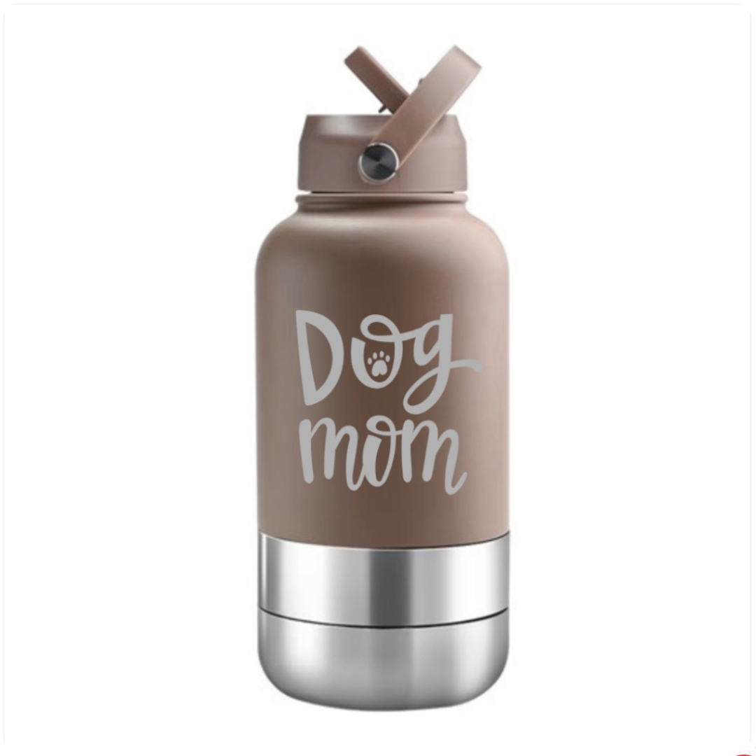 Bouteille de voyage Nelly & Cie 3-en-1 café avec gravure Dog mom