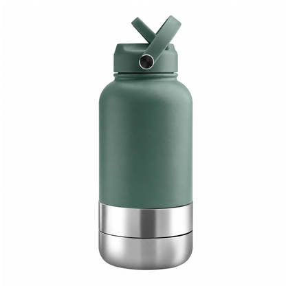 Bouteille de voyage Nelly & Cie 3-en-1 verte mousse