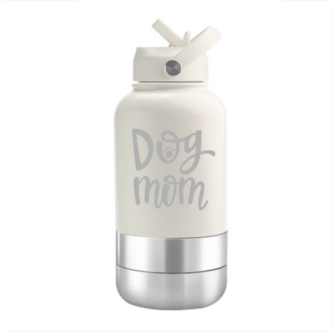 Bouteille de voyage Nelly & Cie 3-en-1 crème avec gravure Dog mom