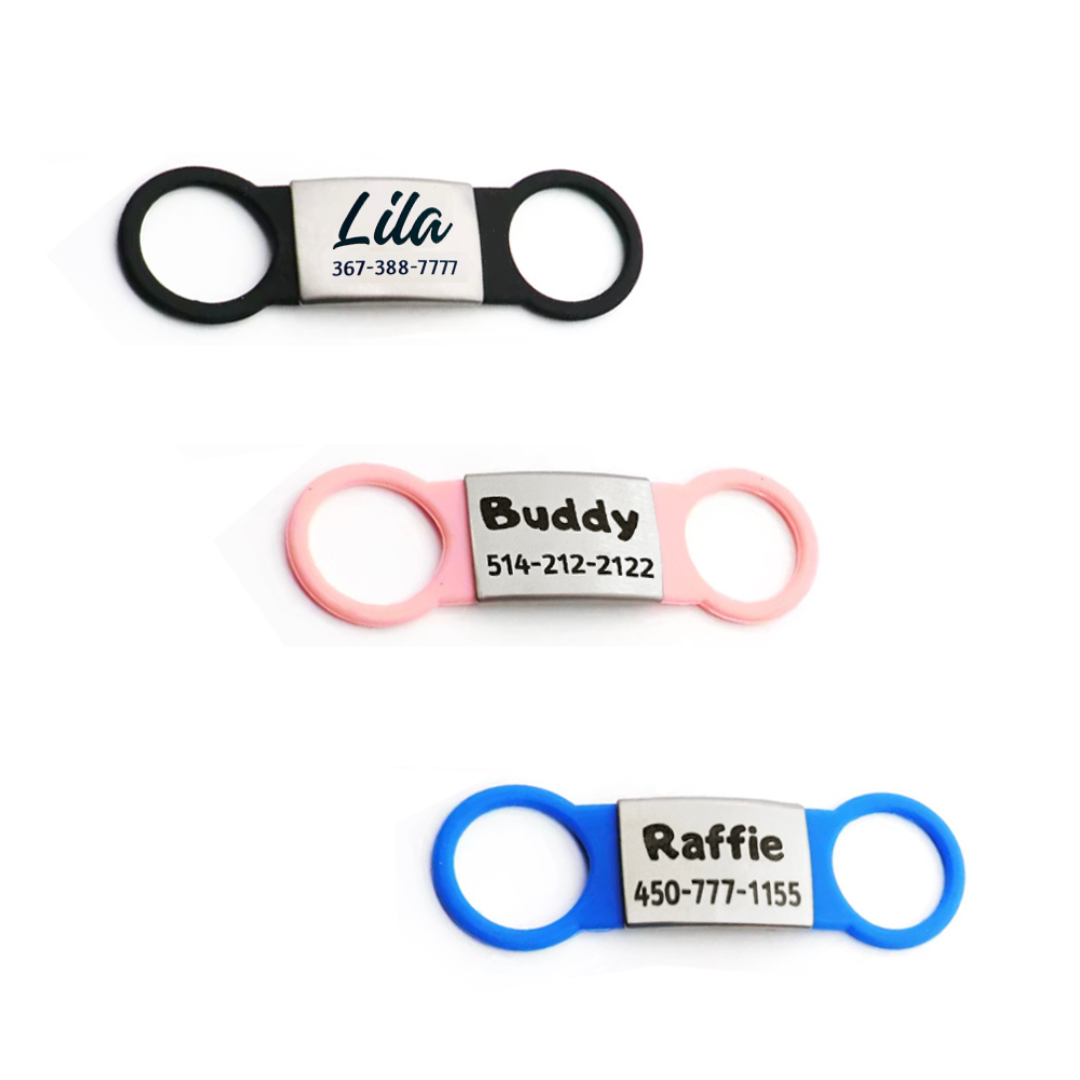 Médaille personnalisée gravée en silicone pour animaux de compagnie