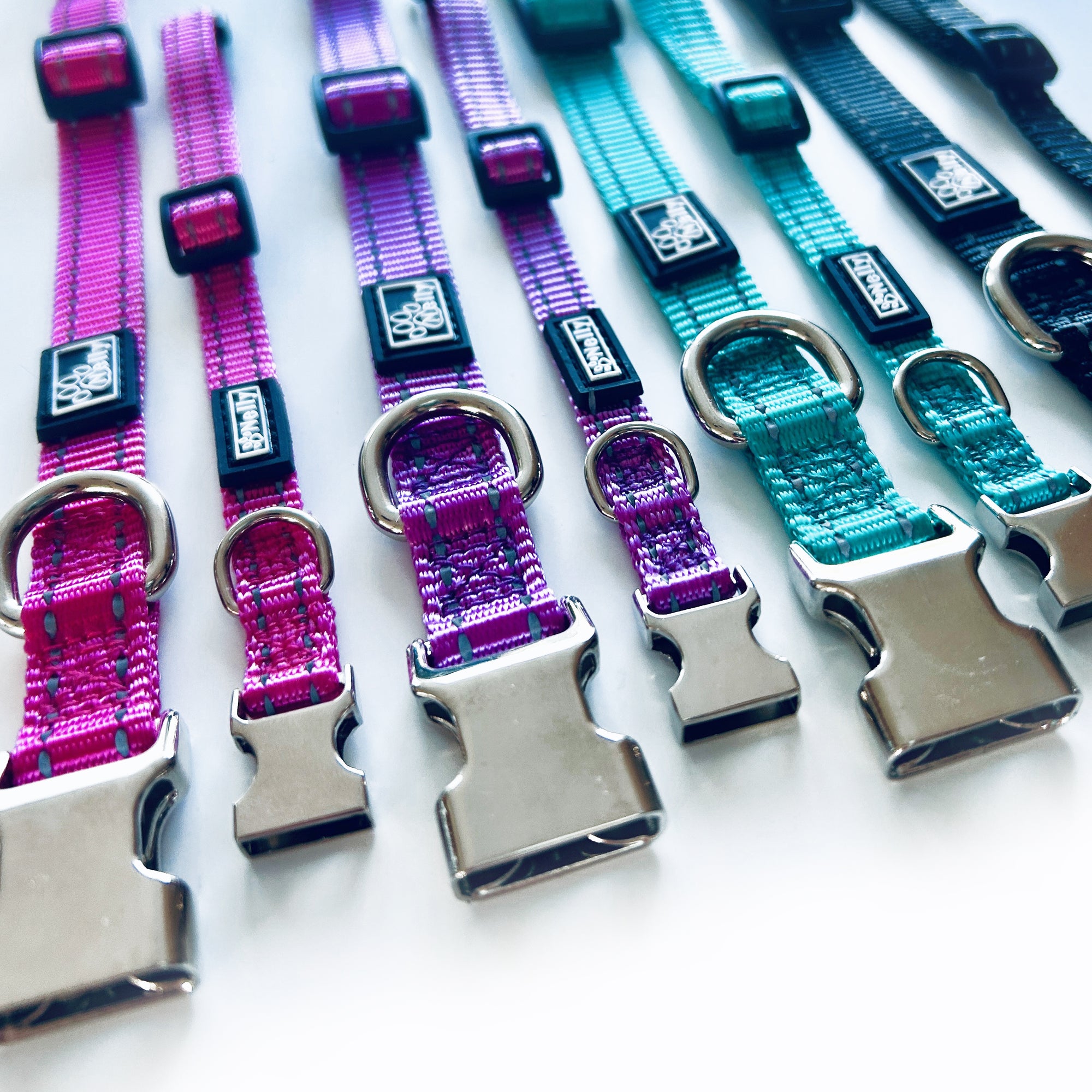 Collier réfléchissant pour chien fushia