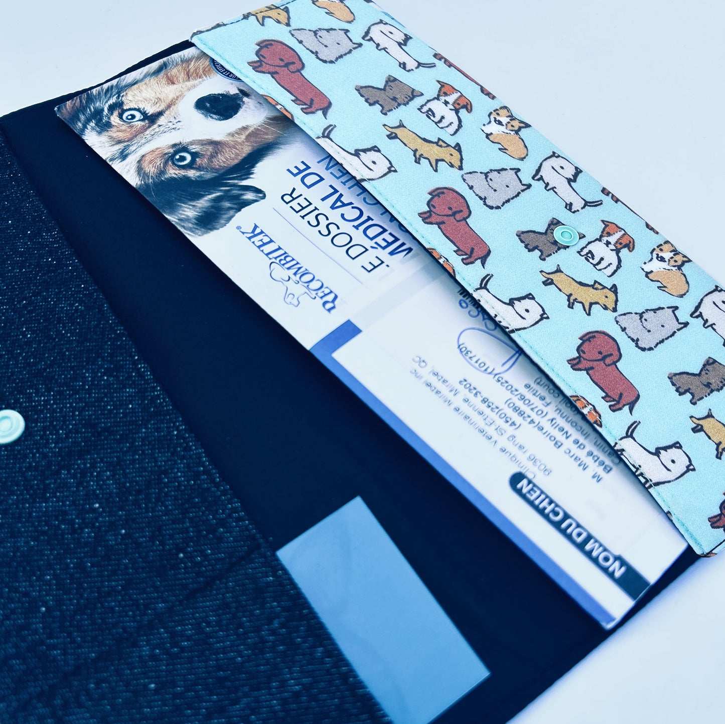 Protège carnet de vaccination Lolikö Chien bleu