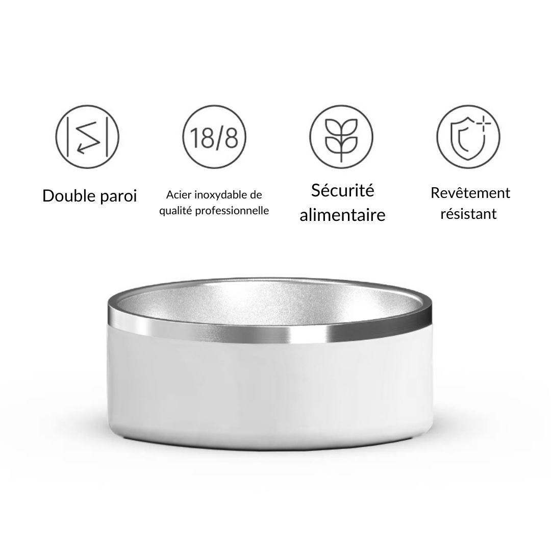 Gamelle personnalisée pour chien et chat blanc