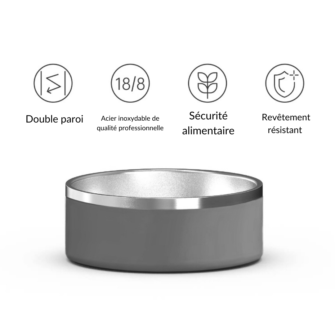 Personalized gray dog ​​and cat bowl