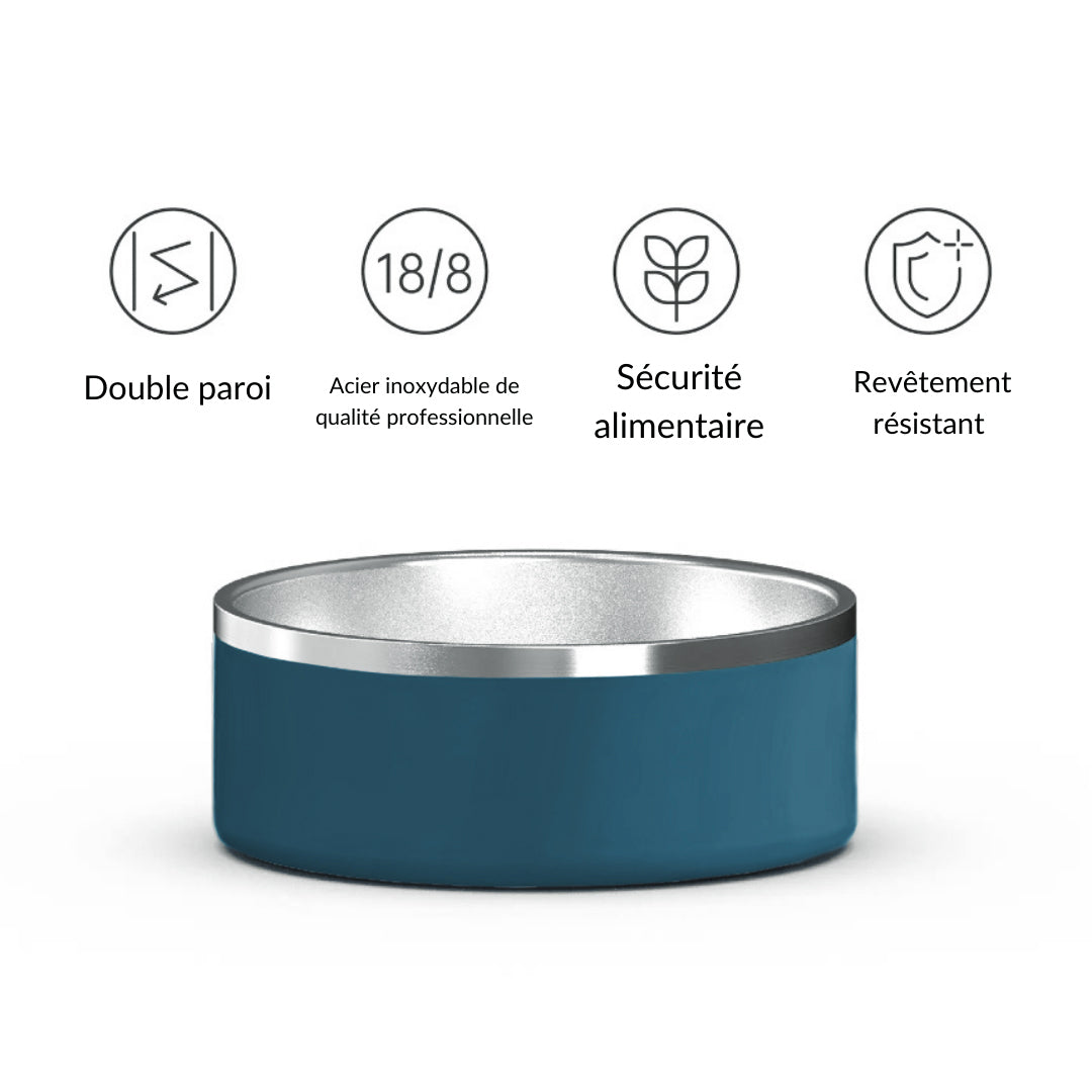 Gamelle personnalisée pour chien et chat sarcelle