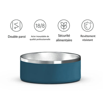 Gamelle personnalisée pour chien et chat sarcelle