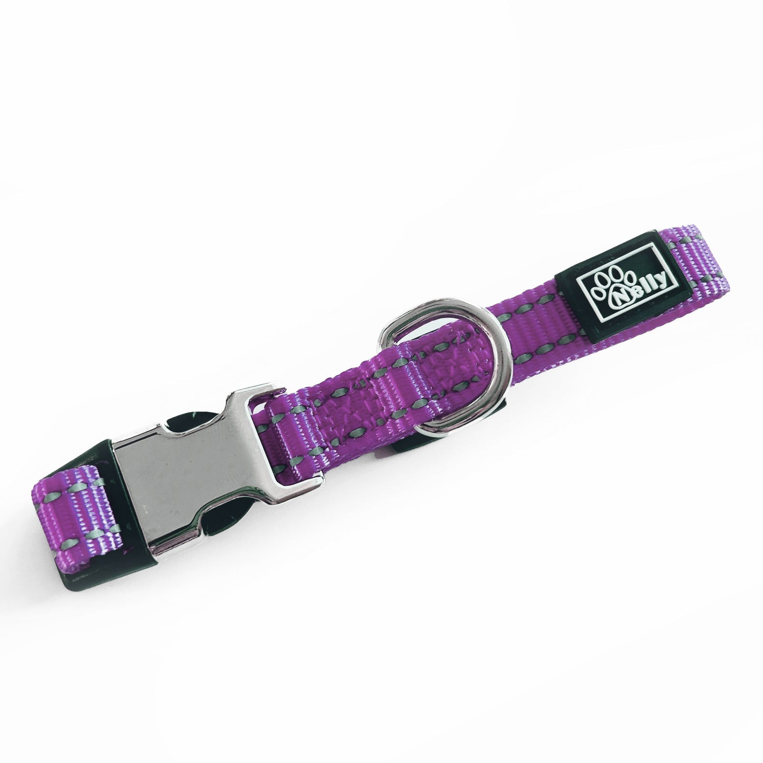 Petit Collier Réfléchissant Violet Personnalisé pour Chiens et Chats