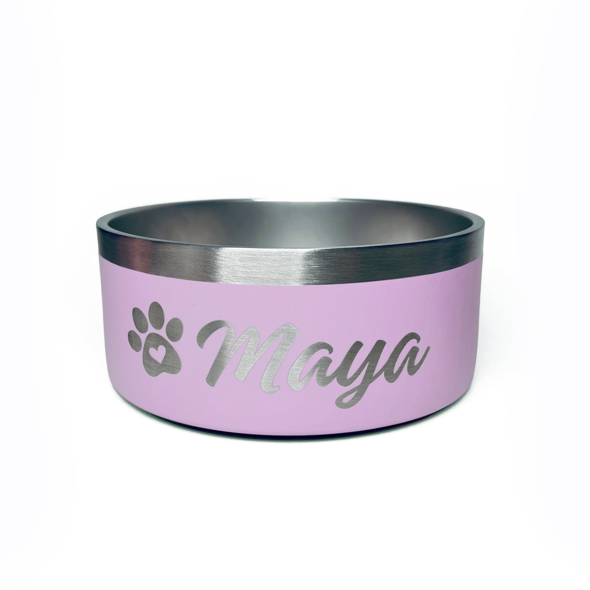 Personalized pink dog and cat bowl