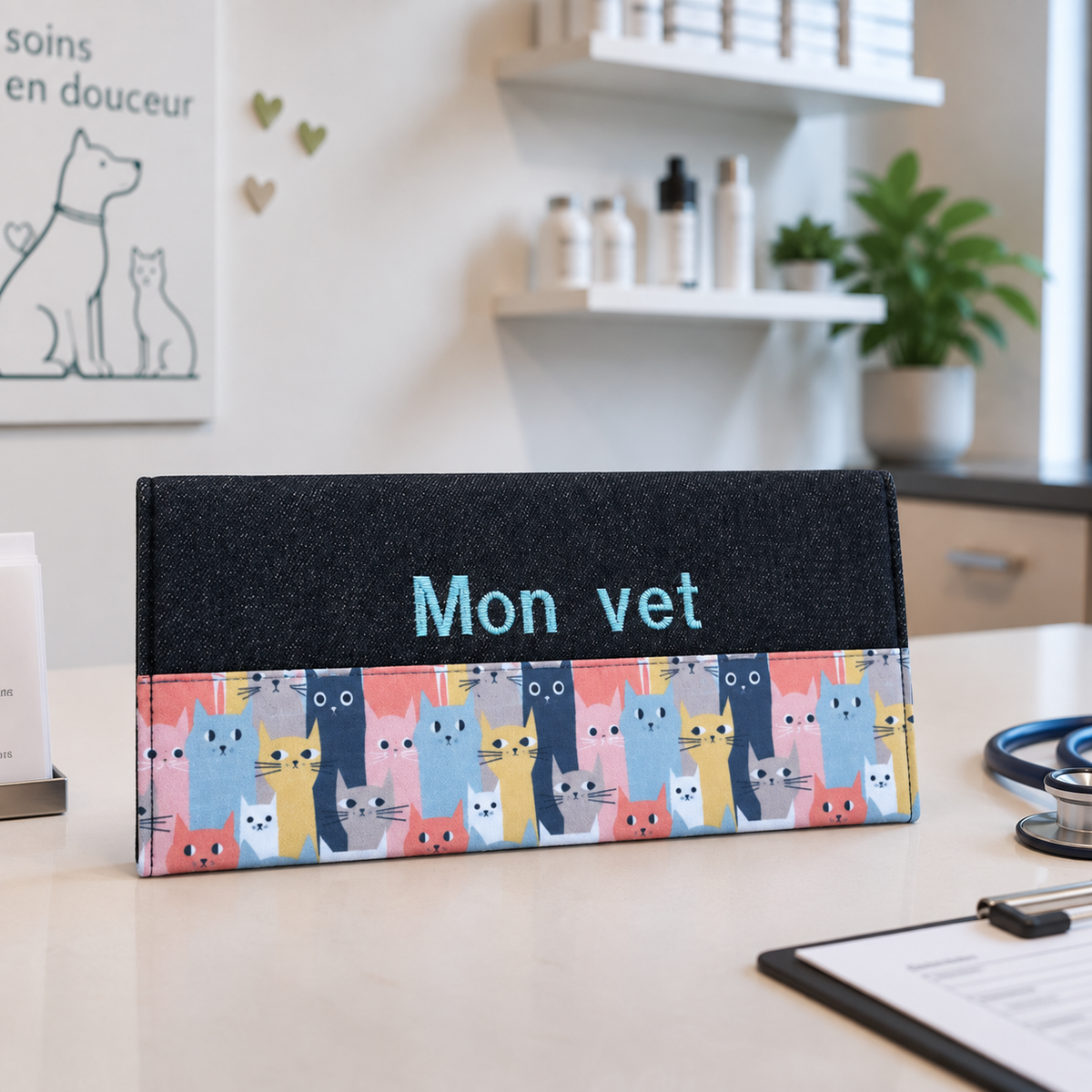Protège carnet de vaccination Lolikö Chat multi