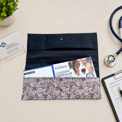 Protège carnet de vaccination Lolikö Fleur pêche