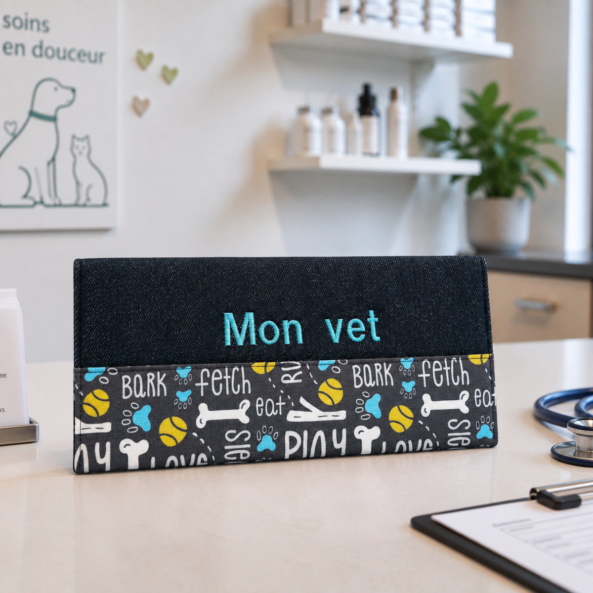 Lolikö Love blue vaccination card protector